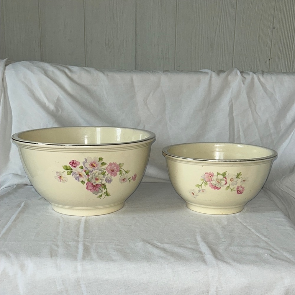 Floral Cream Mixing Bowls Set